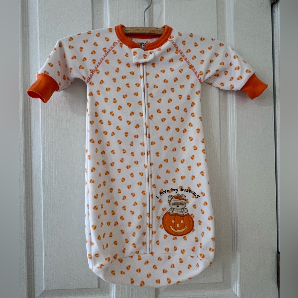 Carter's White and Orange Baby Sleep Sack. I love my mummy 0-9m